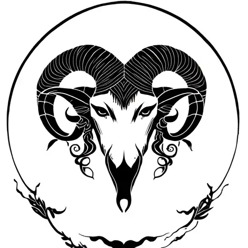 aries symbol intertwined tattoo design idea