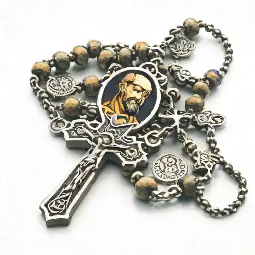 rosary beads with st Francis of Assisi  tattoo design idea