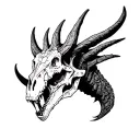 cyber sigilism triceratops skull tattoo design idea
