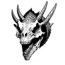 cyber sigilism triceratops skull tattoo design idea