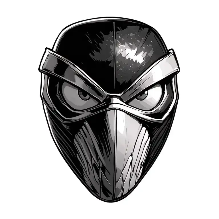 the mask of snake eyes from g.i. joe tattoo design idea