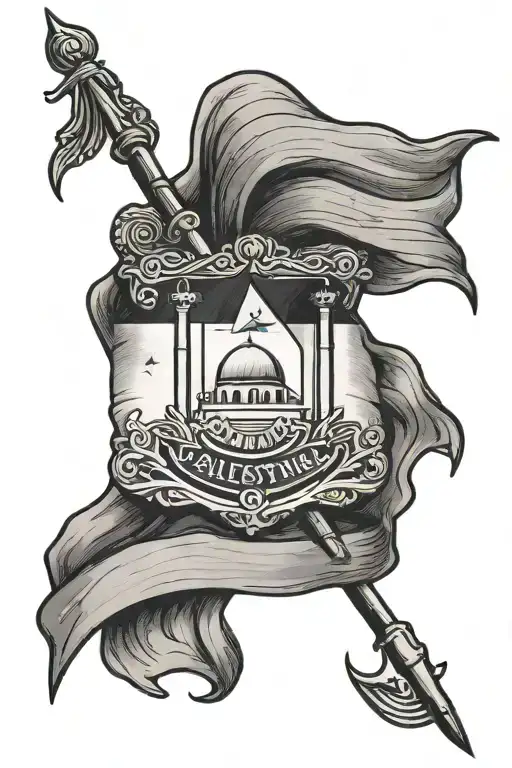 palestine flag tattoo design idea