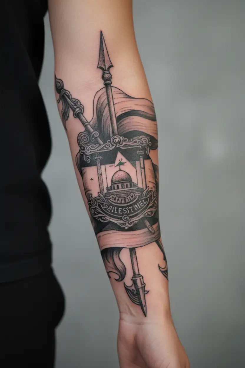 palestine flag tattoo design idea