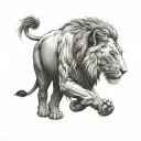 half lion, half elephant tattoo design idea