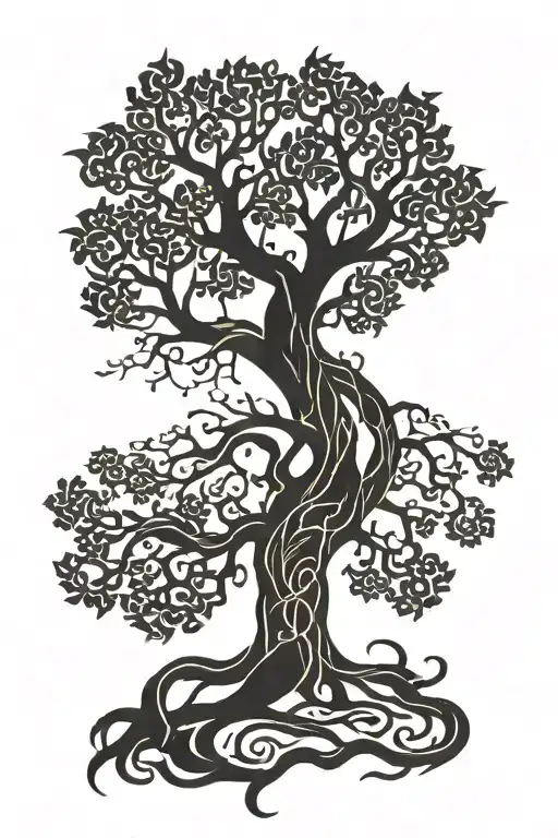 Viking Tree of Life dead branches  tattoo design idea
