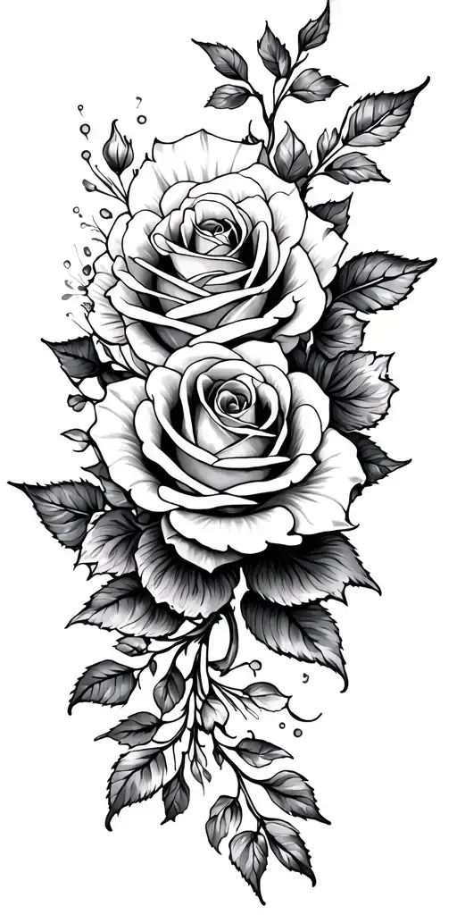 roses and mandala design incorporating elements tattoo design idea