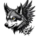 Tribal wolf eagle tattoo design idea