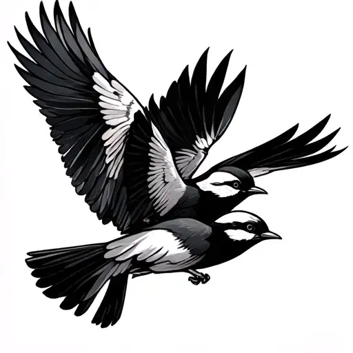 Bob Marley 3 Little Birds flying tattoo design idea