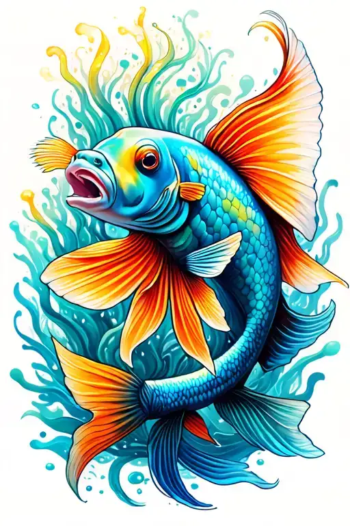 pisces fish tattoo design idea