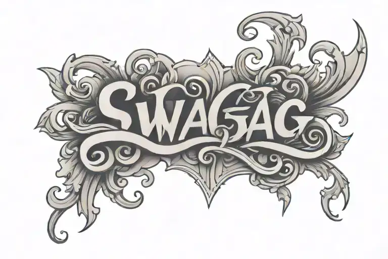 swag word tattoo design idea