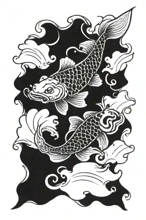 irezumi tattoo pieces koi and waves tattoo design idea