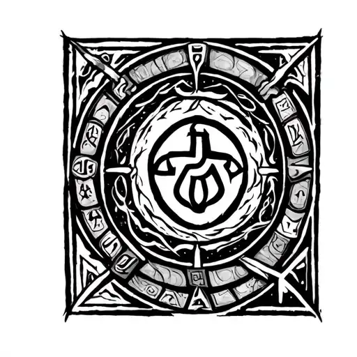 Bind rune with the following runes: mannaz, ansuz, wunjo, berkana, sowulo tattoo design idea