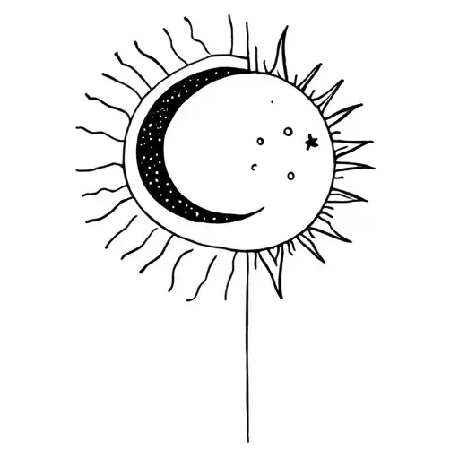 moon and sun tattoo design idea