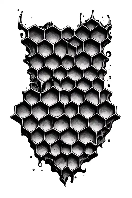 honeycomb pattern tattoo design idea