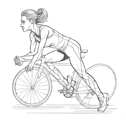 female sprinter in a bad romance genre inspired in start in block tattoo design idea