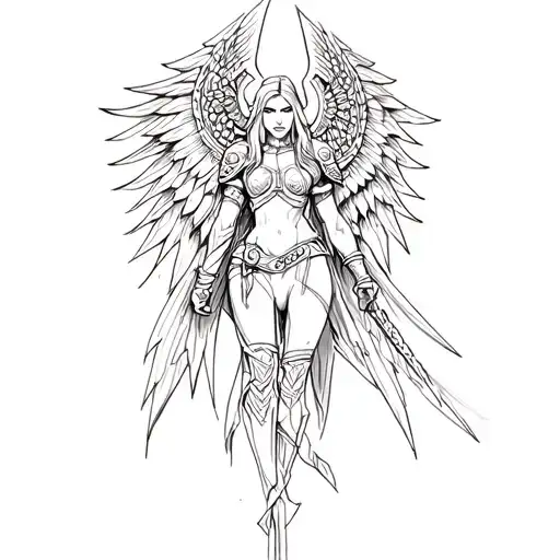 Valkyrie warrior tattoo design idea
