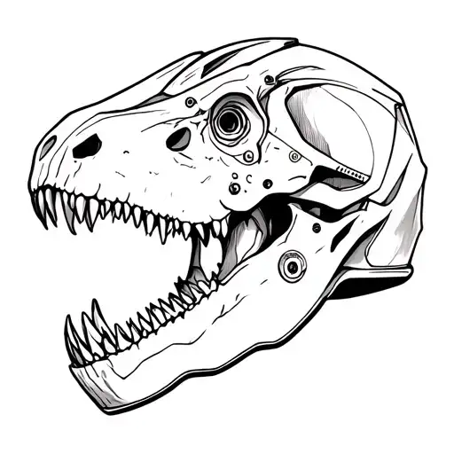 "Dinosaur skull" motorcycle helmet tattoo design idea