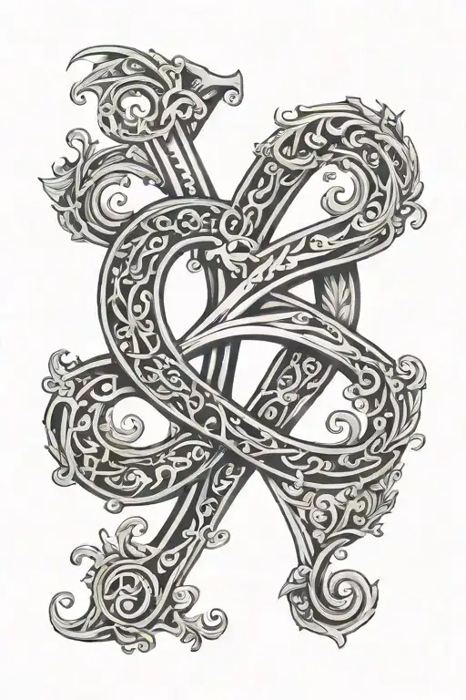 Minimalistic tattoo, from neck down to the elbow, Greek letter delta, number 5, only in black, infinity symbol tattoo design idea