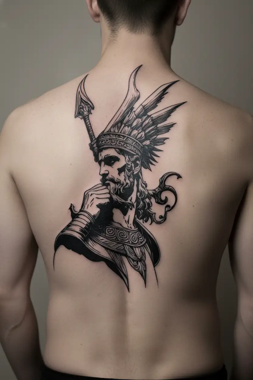 ares greek god tattoo design idea