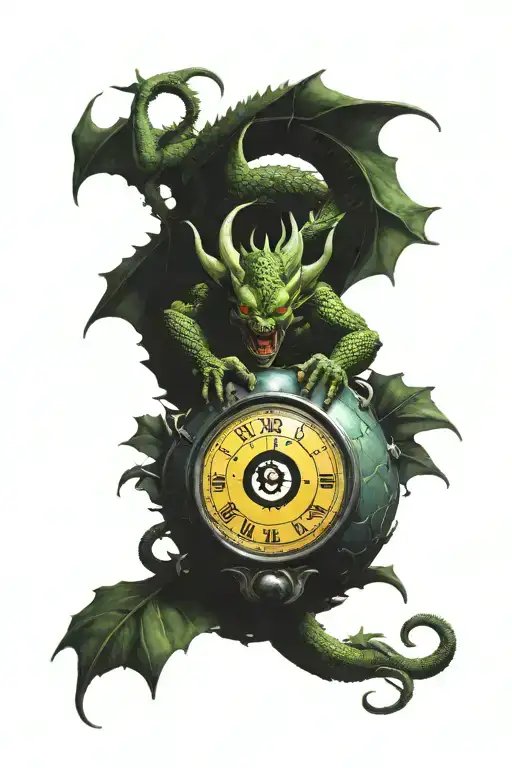 scales with a devil fruit and a dragon ball tattoo design idea