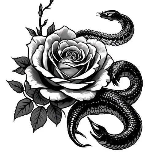Snake And Scorpion mixed with rose tattoo design idea