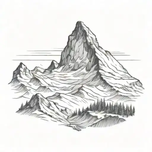 matterhorn scene tattoo design idea