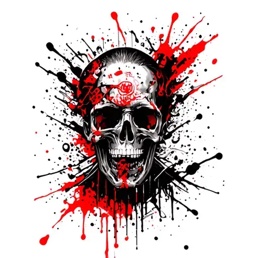 money and death gangster chest piece tattoo design idea