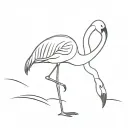 flamingo standing alone tiny  tattoo design idea