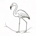 flamingo standing alone tiny  tattoo design idea