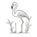 flamingo standing alone tiny  tattoo design idea