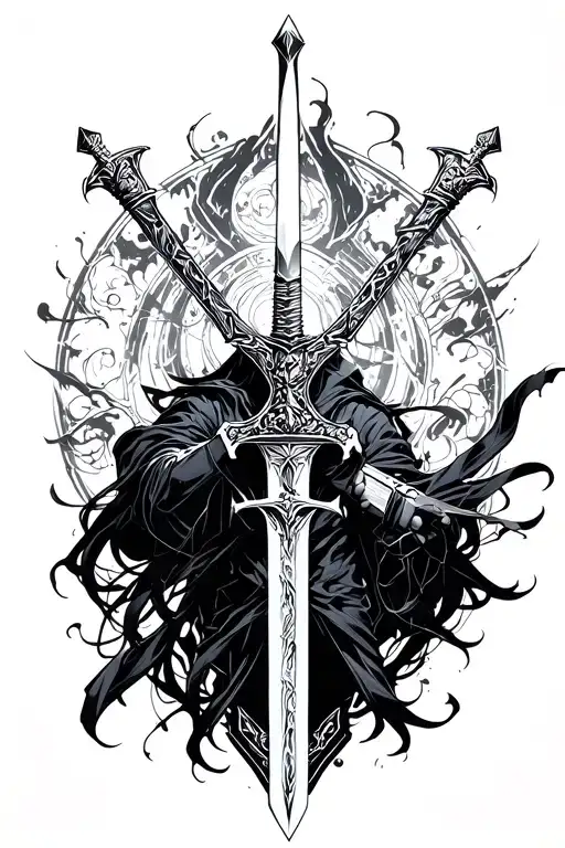 only swords anime solo leveling tattoo design idea