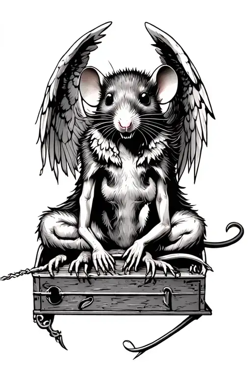 Rat in trap death angel tattoo design idea