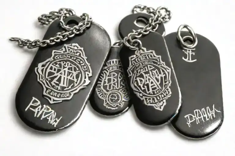 dog tags memorial for papaw tattoo design idea