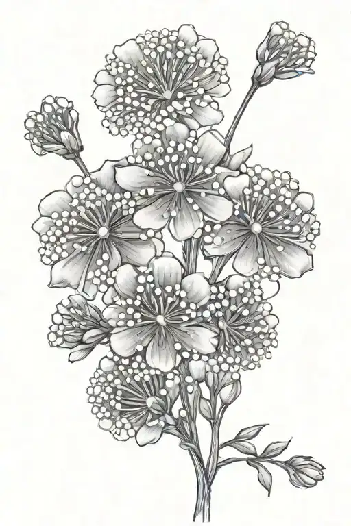gypsophila flowers tattoo design idea