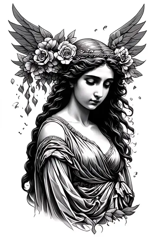 Greek goddess hestia tattoo design idea