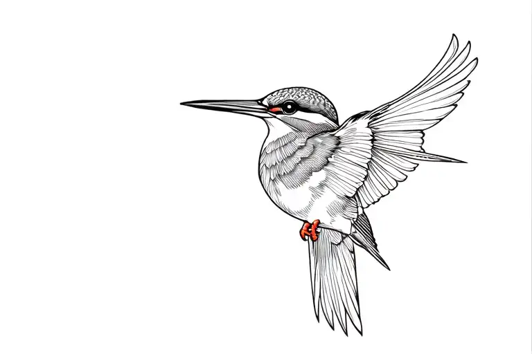 kingfisher flying tattoo design idea