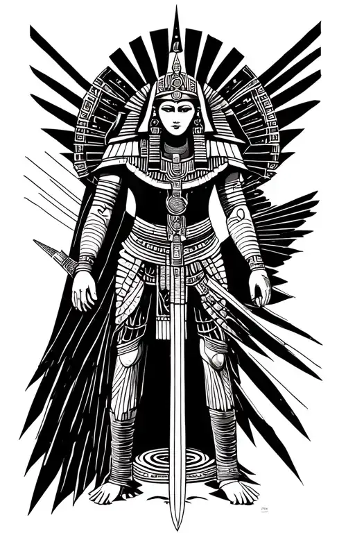 Osiris protecting the afterlife tattoo design idea