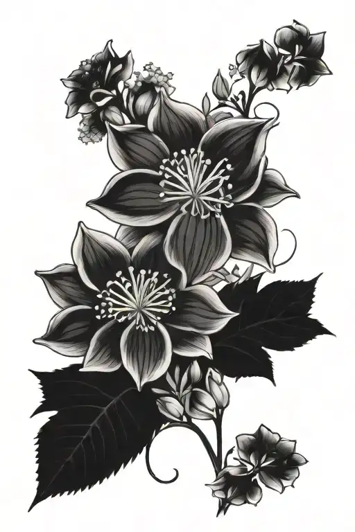 water lilys and hydrangeas  tattoo design idea