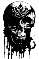 Negative Space gothic skull tattoo design idea