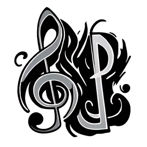 bass clef and treble clef with a y and l tattoo design idea