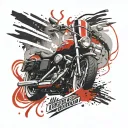 red stripes, Harley Davidson logo, by his stripes we are healed tattoo design idea