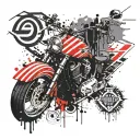 red stripes, Harley Davidson logo, by his stripes we are healed tattoo design idea