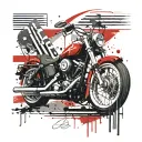 red stripes, Harley Davidson logo, by his stripes we are healed tattoo design idea