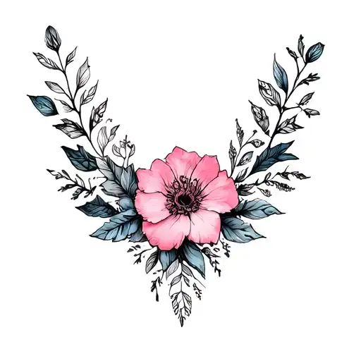 floral collarbone tattoo feminine but masculine tattoo design idea