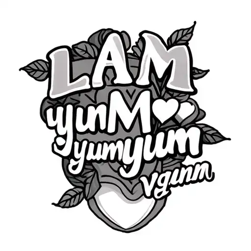 Make a tattoo with the words LAM ❤️ YumYum (LAM philosophy is Long And Muscular) and YumYum is vagina. So make it tattoo design idea