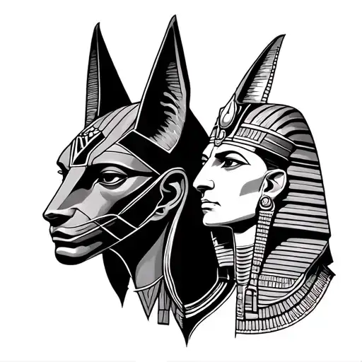 Anubis and Imhotep medical related tattoo design idea