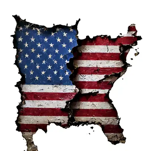 american flag ripped into skin with tha border daying.lance roop  tattoo design idea