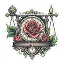 scale weighing sins and forgiveness tattoo design idea