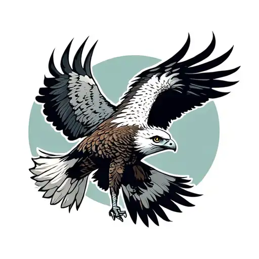 harpy eagle soaring tattoo design idea