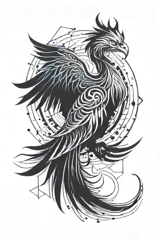 phoenix rising from the ashes tattoo design idea